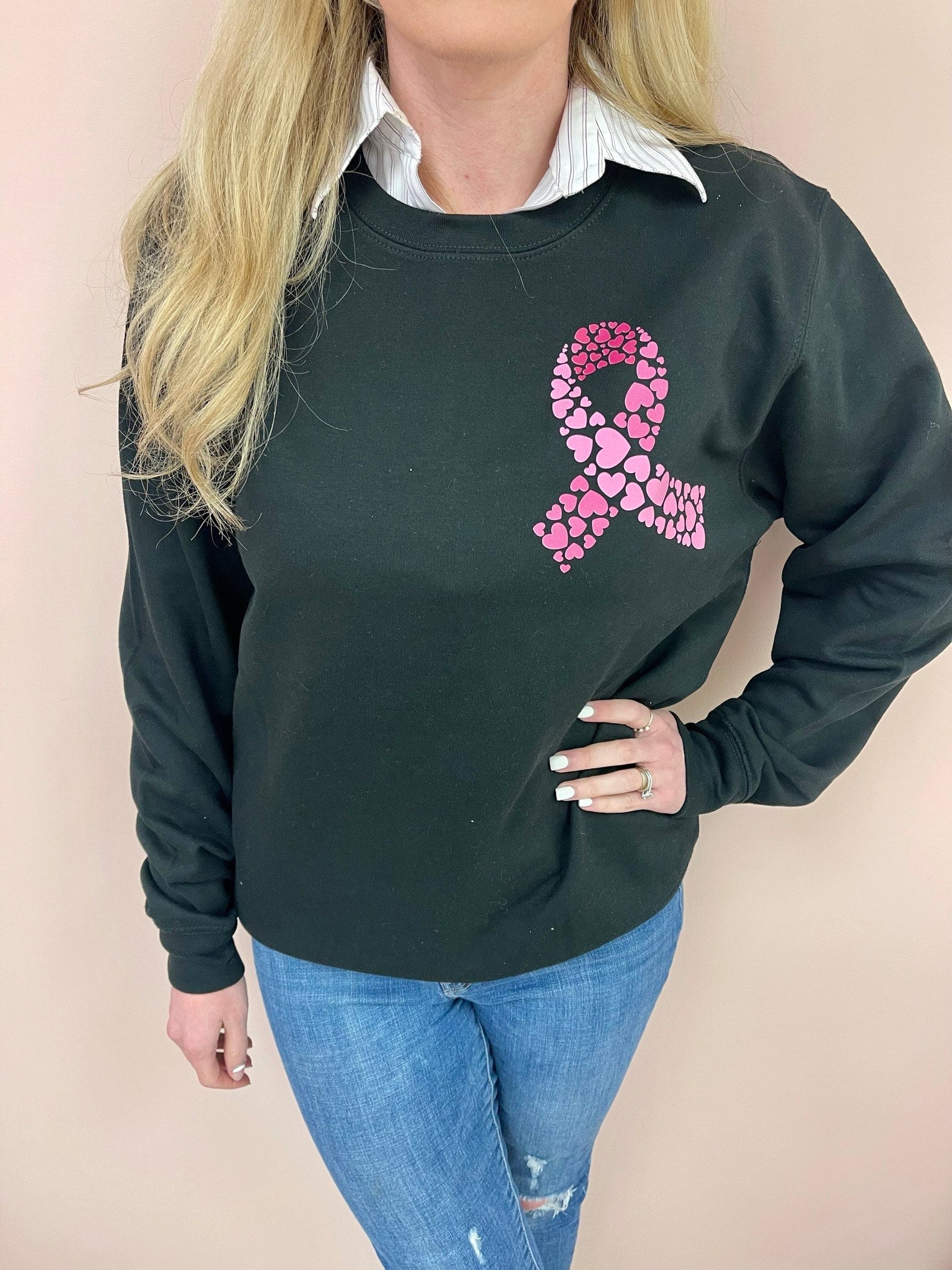 Pink Ribbon T Rex Kids Breast Cancer Awareness Boys T-Shirt